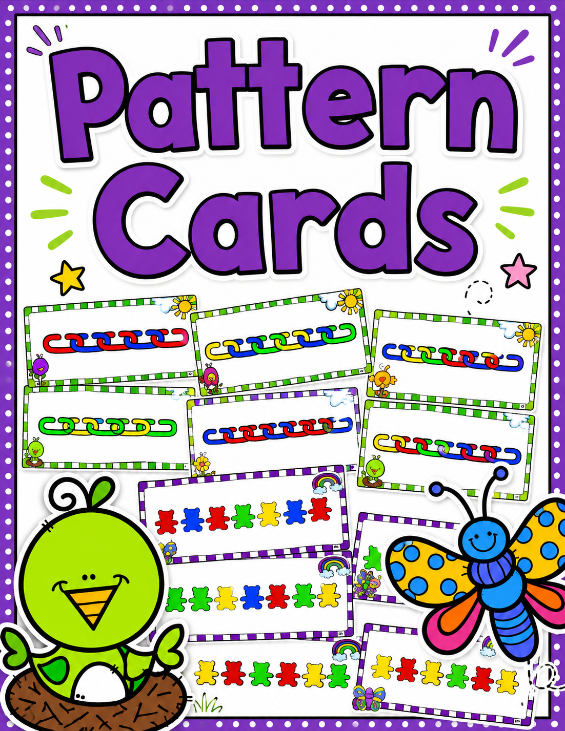 Math Links & Teddy Bear Counter Pattern Cards | Hands-On Math Center Activities