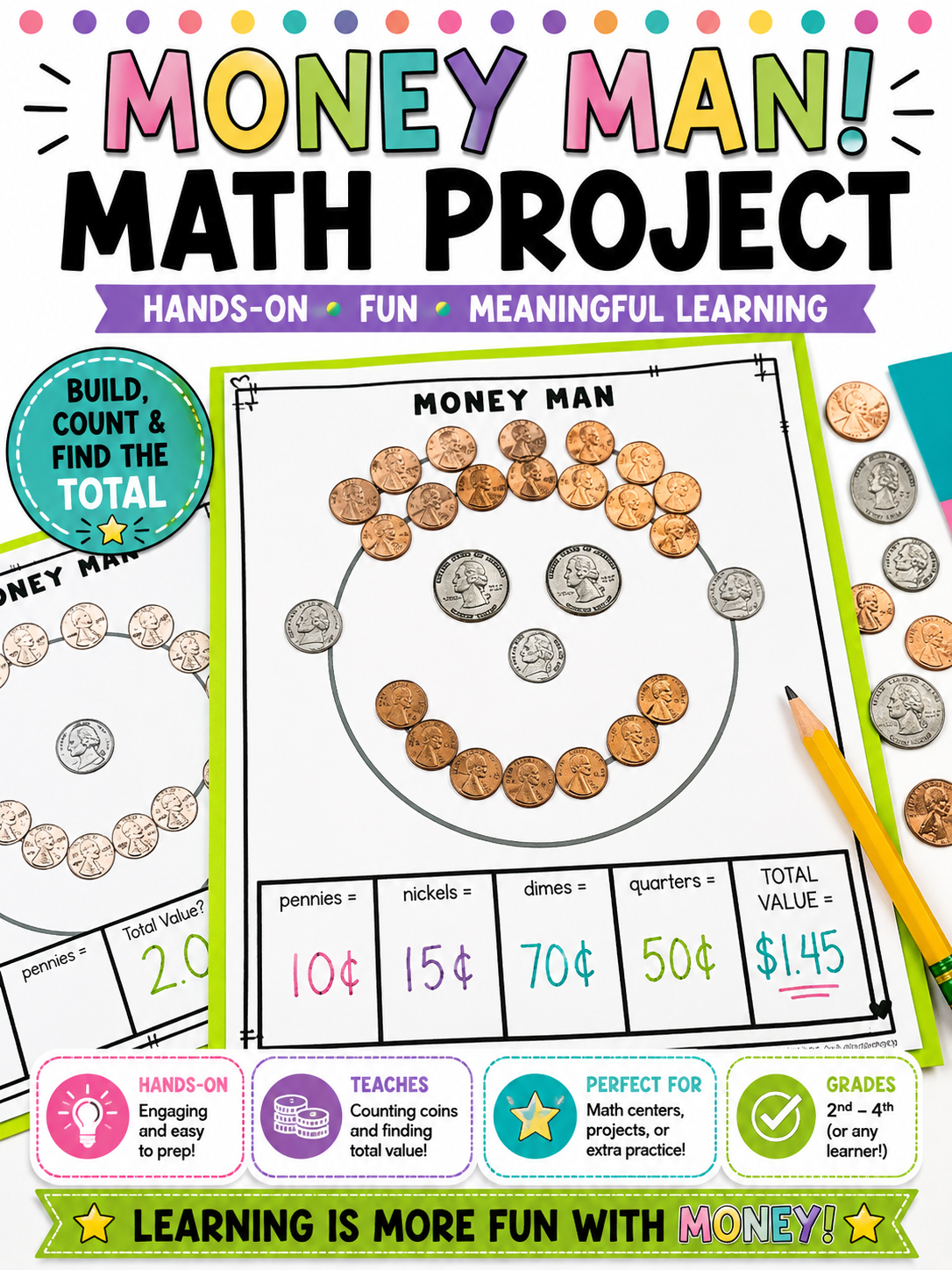 Counting Coins Money Craft | Hands-On Money Math Activity for Counting Coins