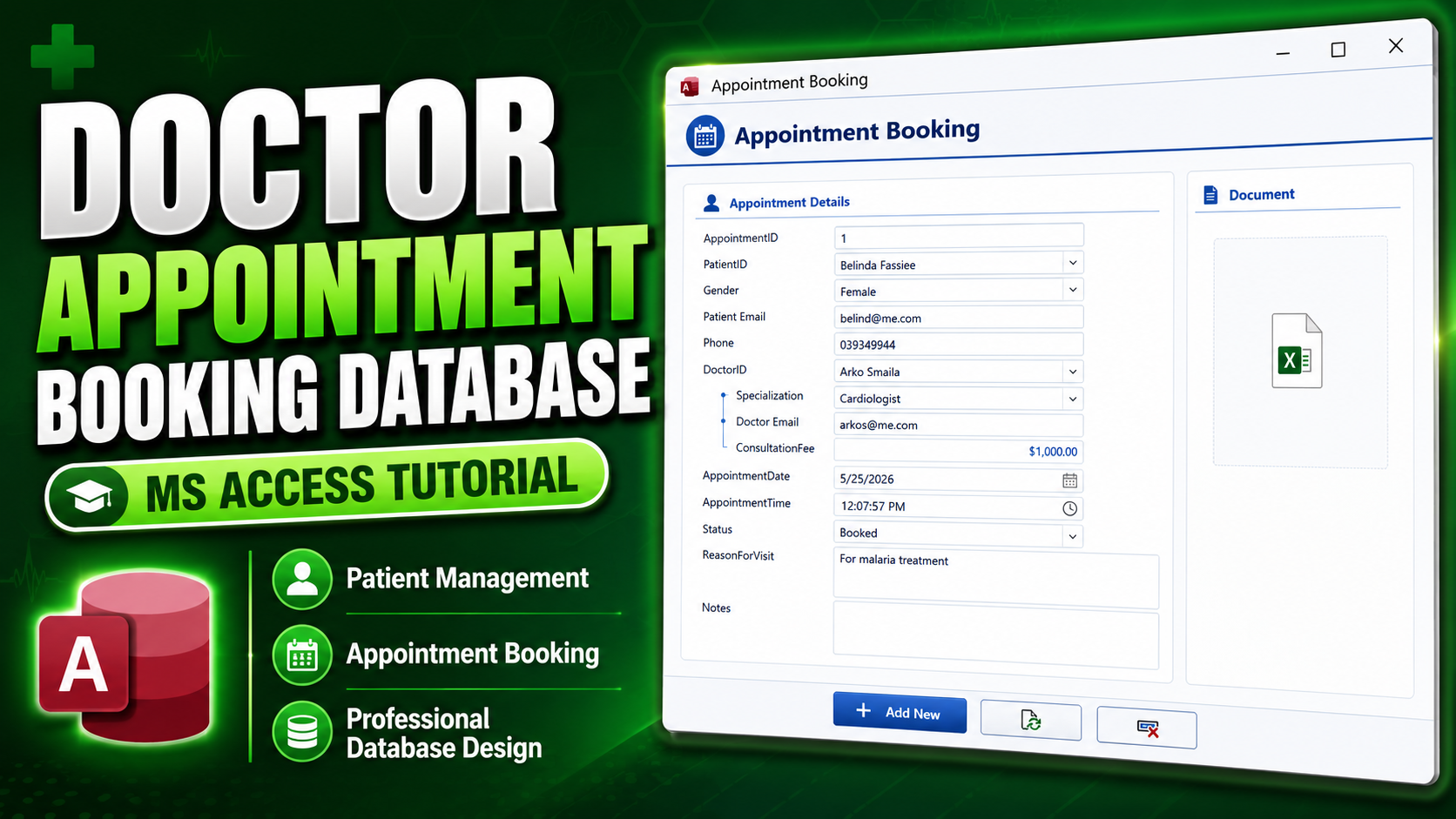 Appointments Database MS Access Doctor Appointment Booking Database - Payhip