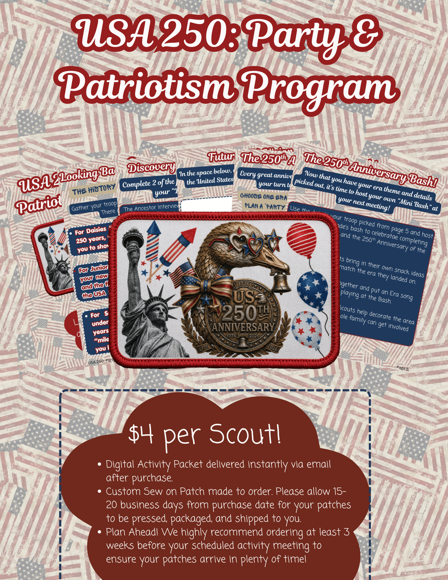 USA 250: Party & Patriotism Fun Patch - Payhip