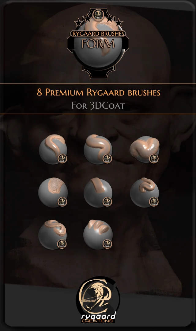 Rygaard Form brush pack contains 8 different brushes
