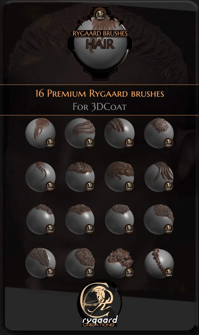Rygaard Hair brush pack contains 16 different brushes
