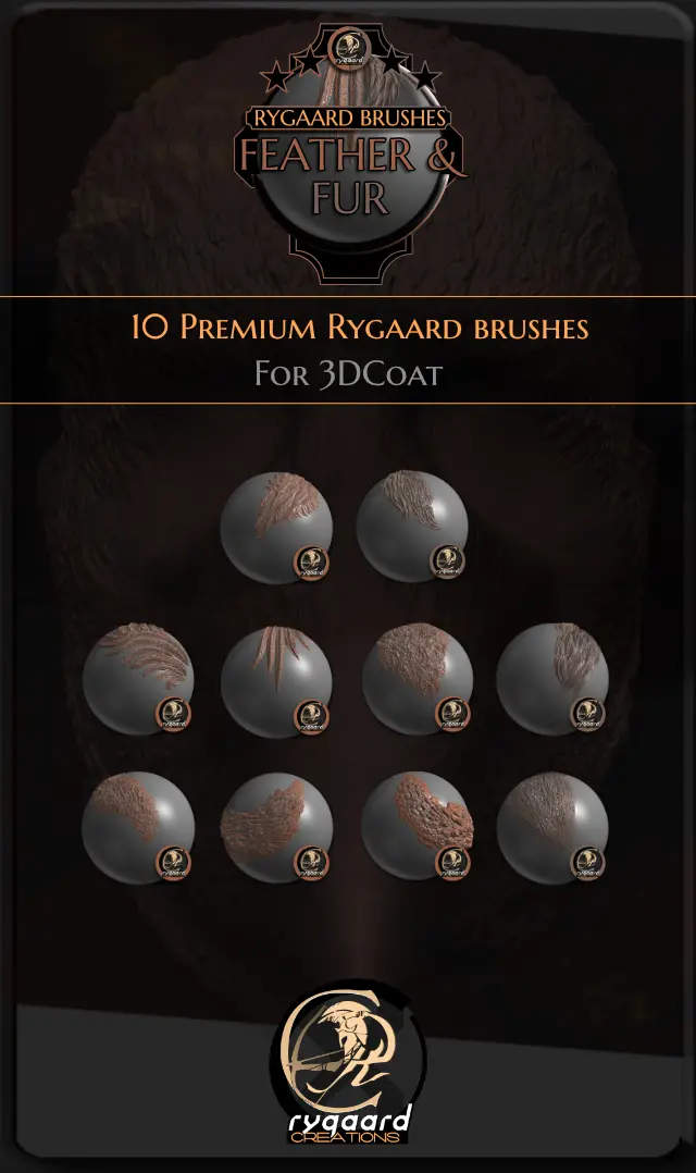 Rygaard Feather and Fur brush pack contains 10 different brushes