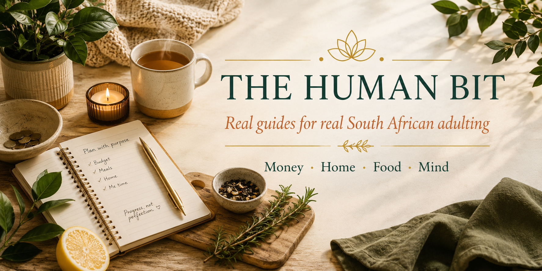 The Human Bit, Adulting, Guides, Money, Home, Food, Mind,