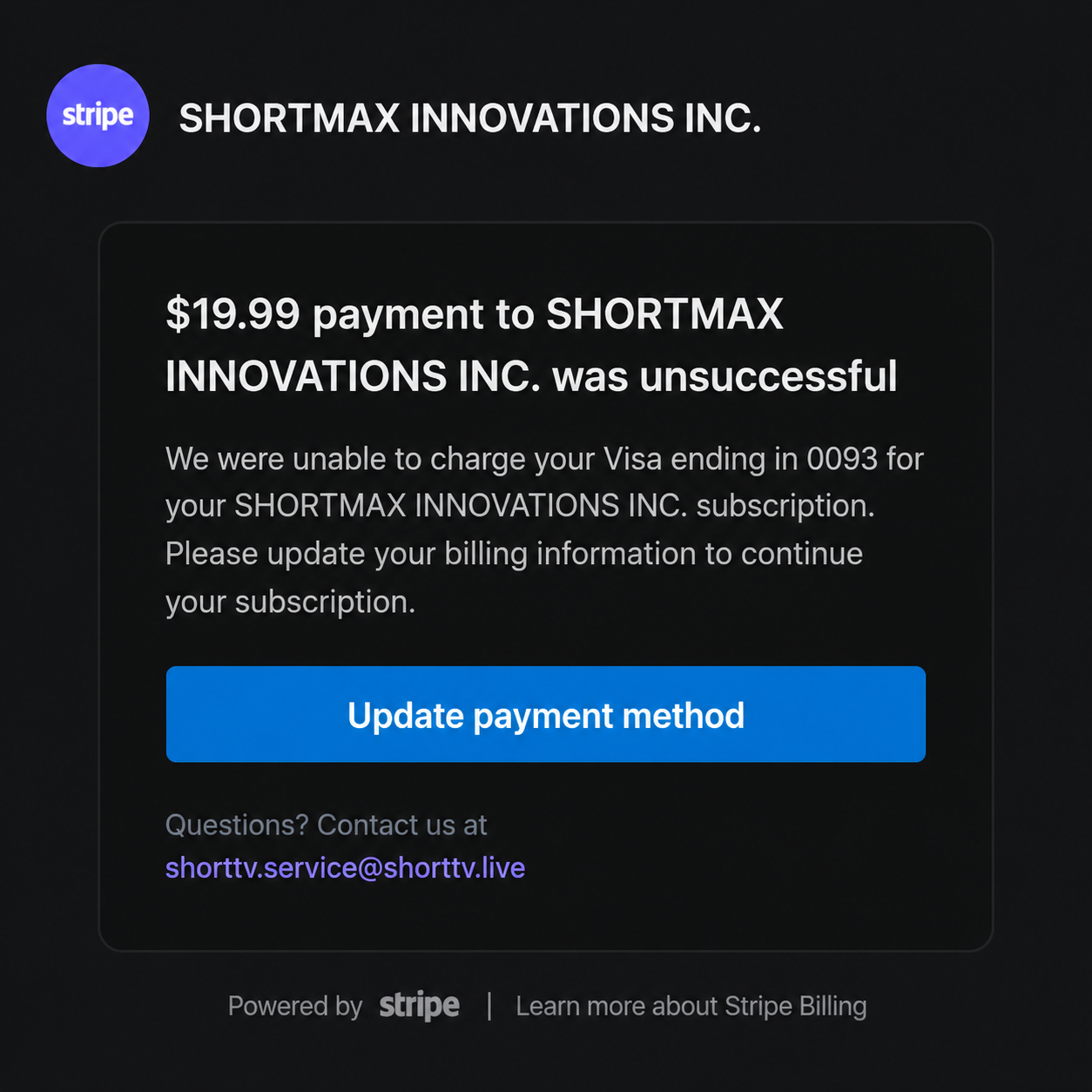 prevent or stop shortmax charges