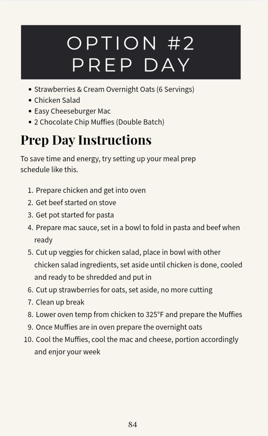 Meal Prep Instructions