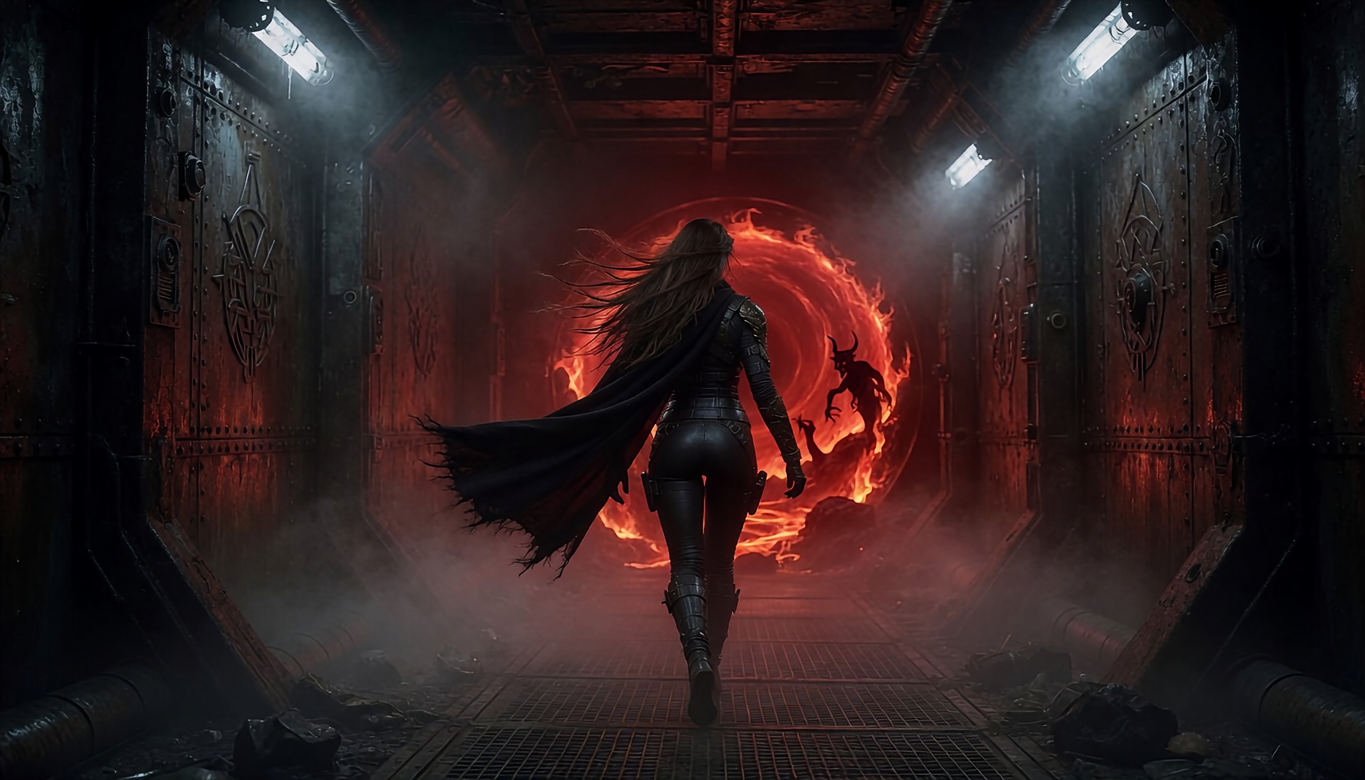 Female Columbian soldier is just entering into the heart of hell