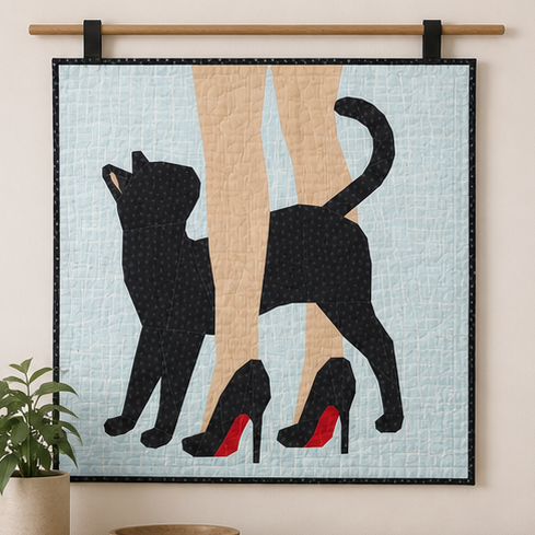 Cat Figure Eight – FPP Foundation Paper Piecing – 5 Sizes – PDF