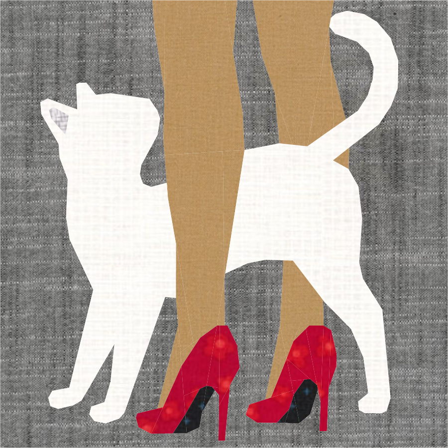 Cat Figure Eight – FPP Foundation Paper Piecing – 5 Sizes – PDF