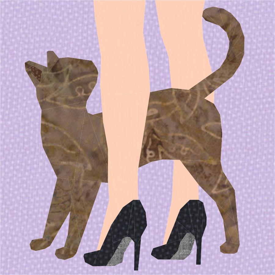 Cat Figure Eight – FPP Foundation Paper Piecing – 5 Sizes – PDF