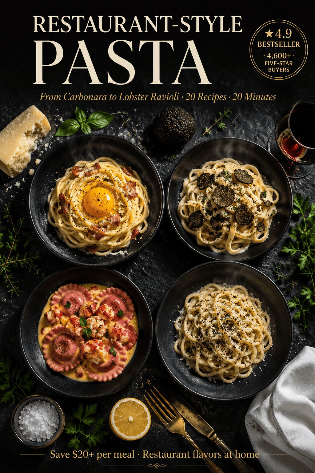 Italian Pasta Recipes PDF – 12 Restaurant-Style Dinners in 20 Minutes