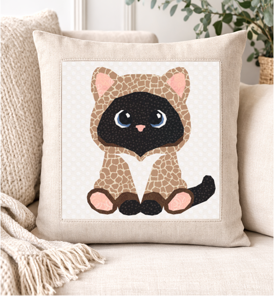 Full Bobbin Designs PurrJamas Foundation Paper Piecing Pattern (FPP), Quilt Block