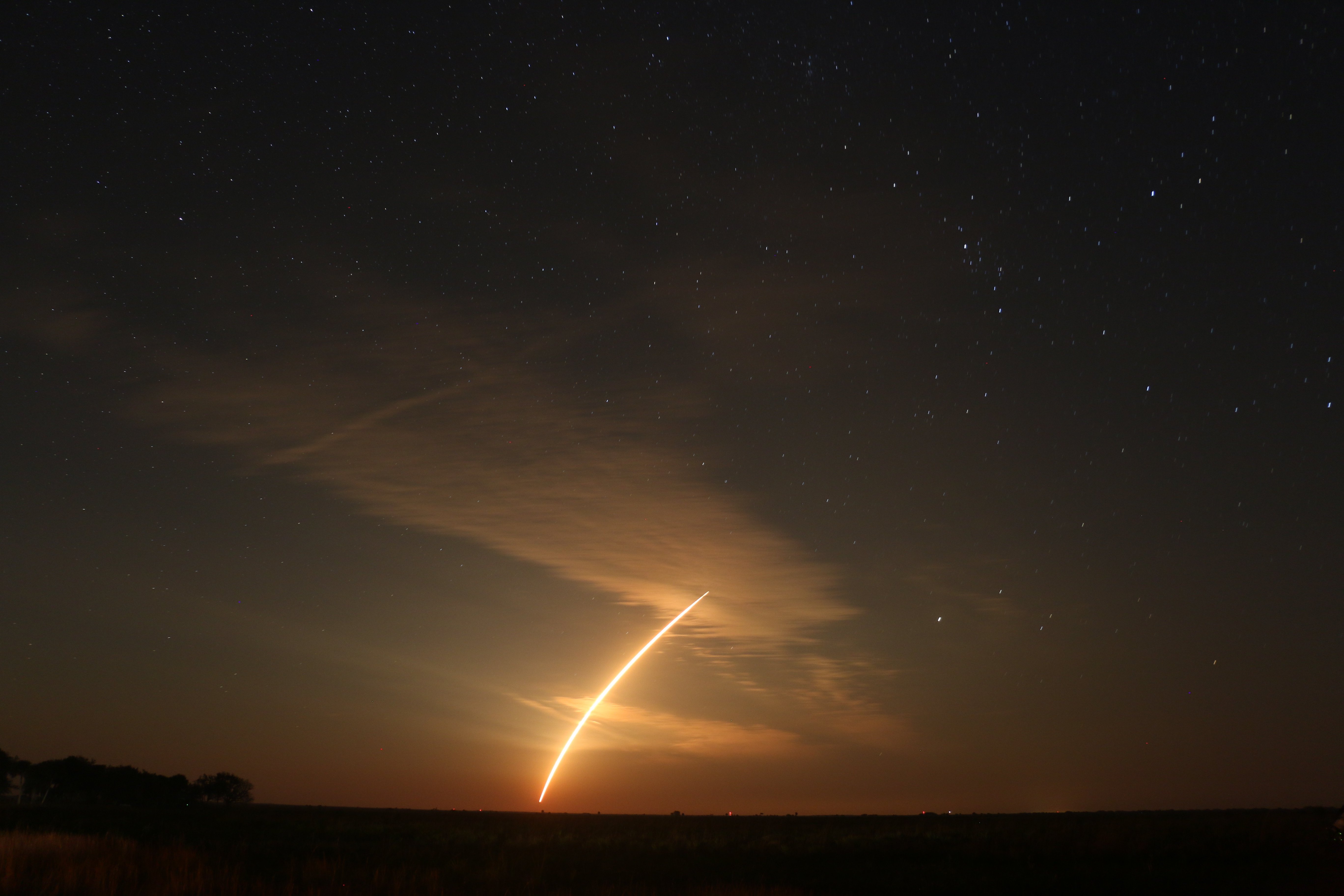 Rocket launch as seen from Kissimmee Prairie State Preserve