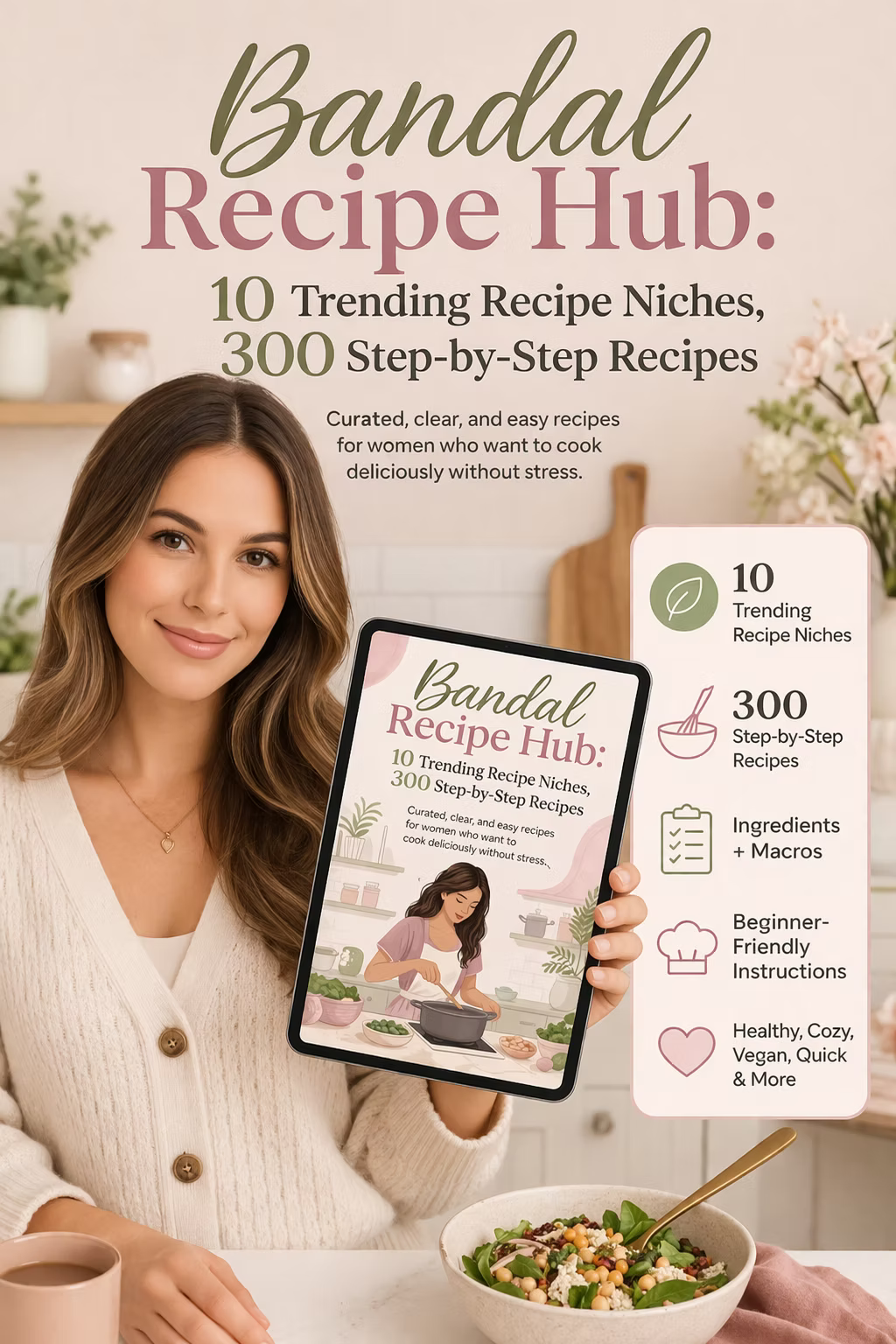 Women's Recipe Bundle: 300 Easy Step-by-Step Meals | Digital Cookbook PDF