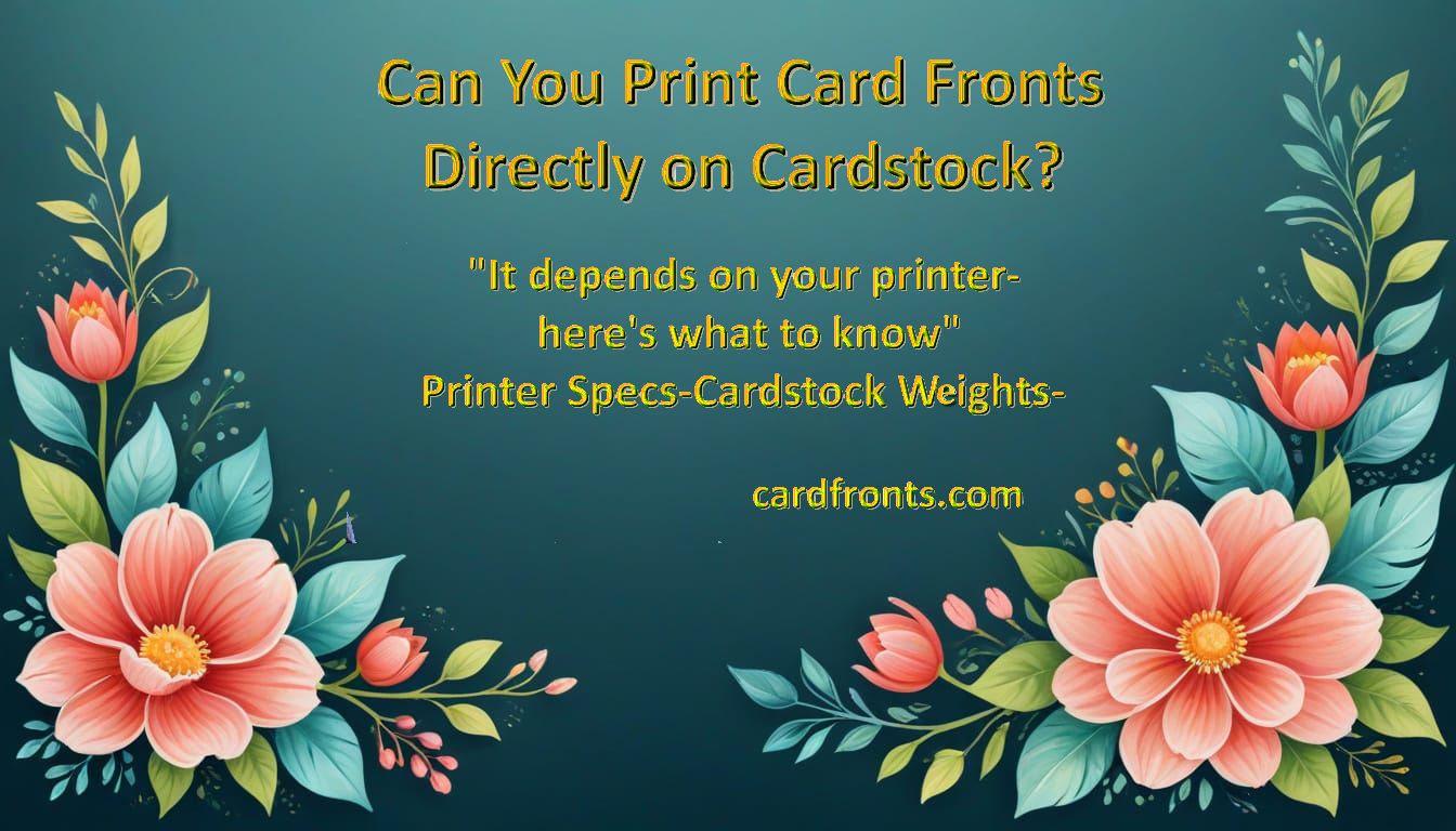 Cardstock Front Can You Print Card Fronts Directly on Cardstock?