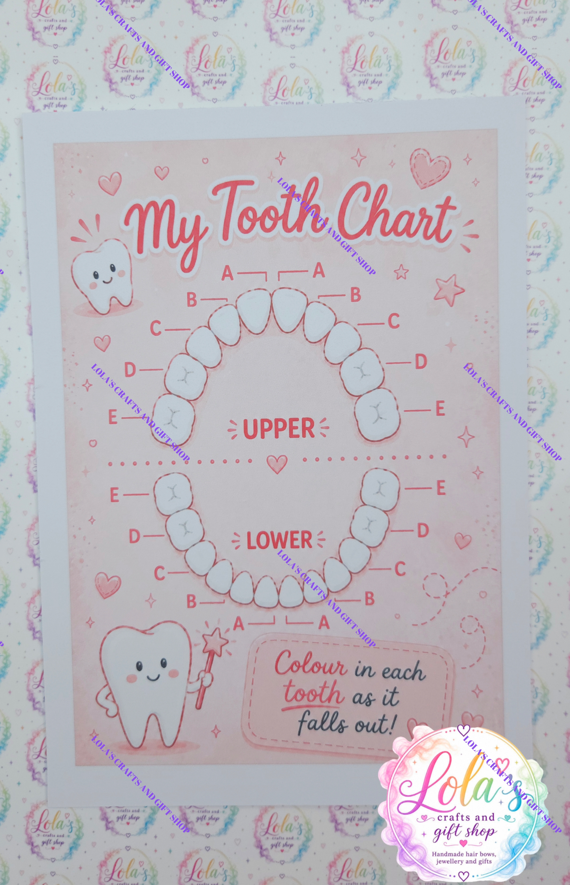 Tooth Tracker Chart Baby Tooth Chart | Colour In Tooth Loss Tracker, Keepsake Memory ...