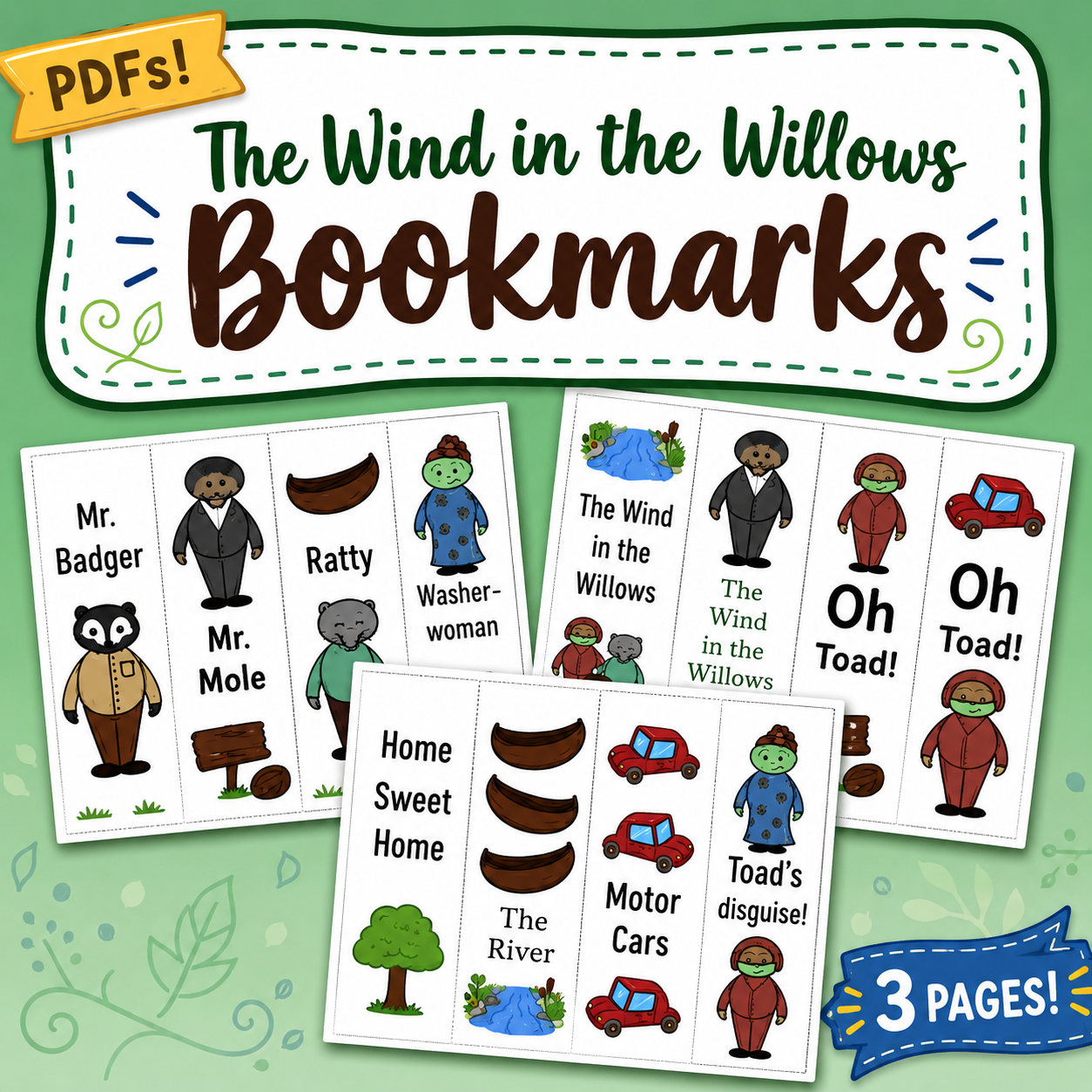 The Wind in the Willows Bookmarks | Printable Reading Companion Bookm