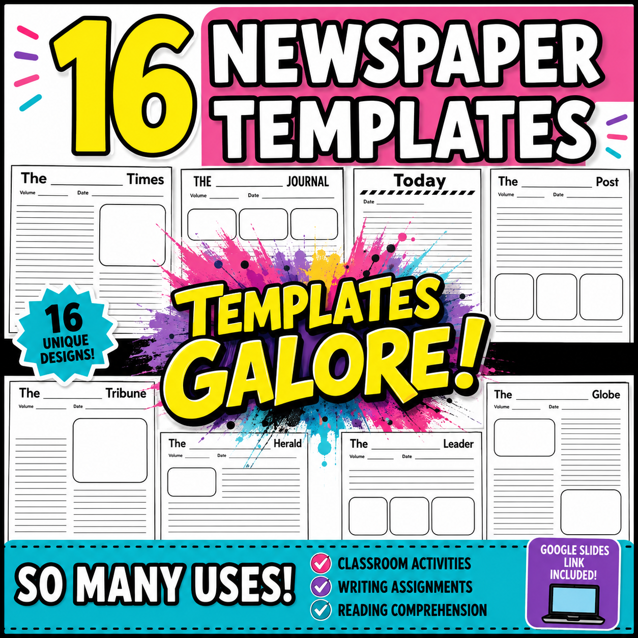 Newspaper Templates | Newspaper Writing Paper for Book Reports & Research Projects