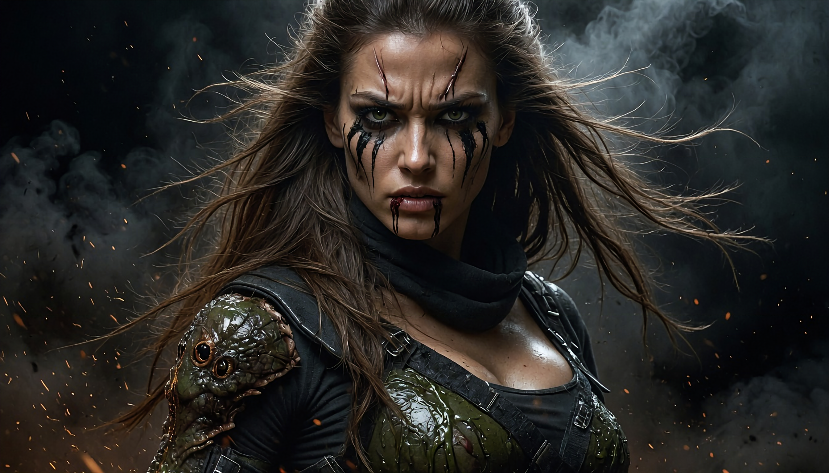 Columbian former female ninja fighting against the forces of hell 15