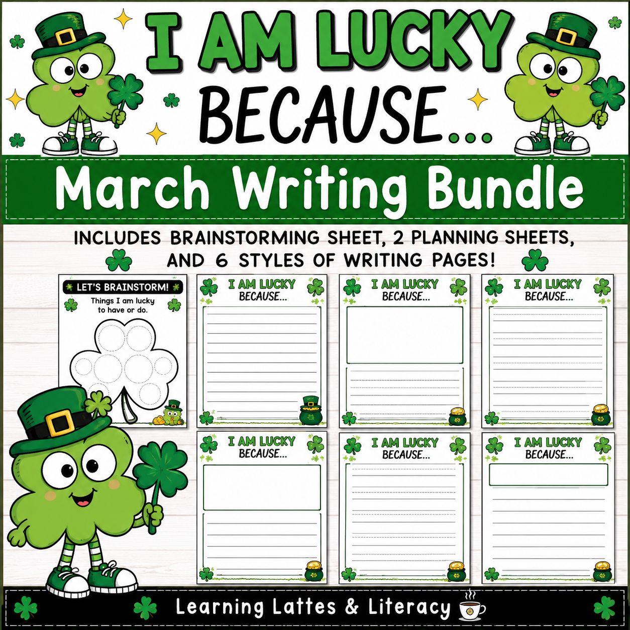 St. Patrick’s Day Writing Activity | “I Am Lucky Because…” March Writing Prompts