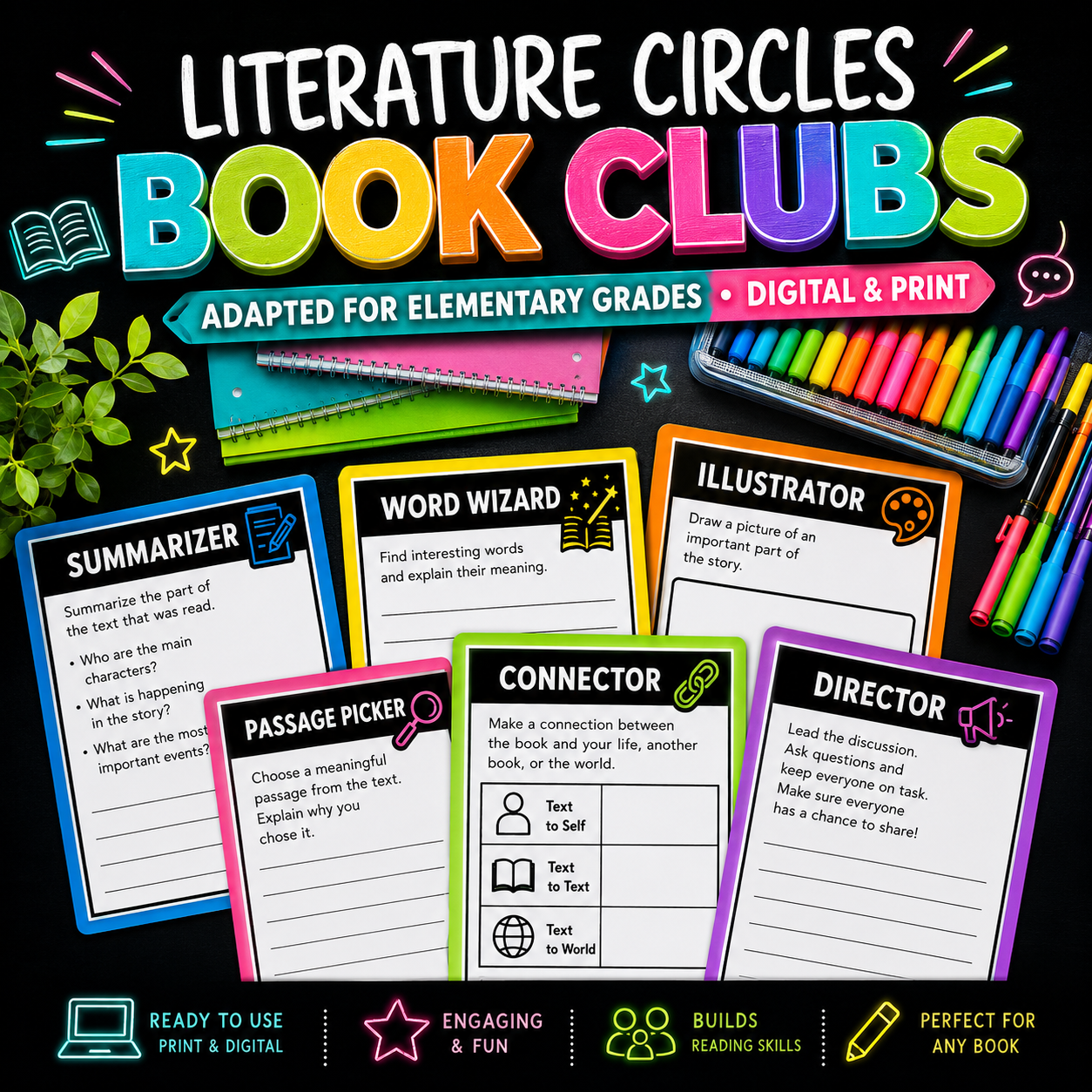 Literature Circles & Book Clubs | Roles, Discussion Guides & Reflection Pages