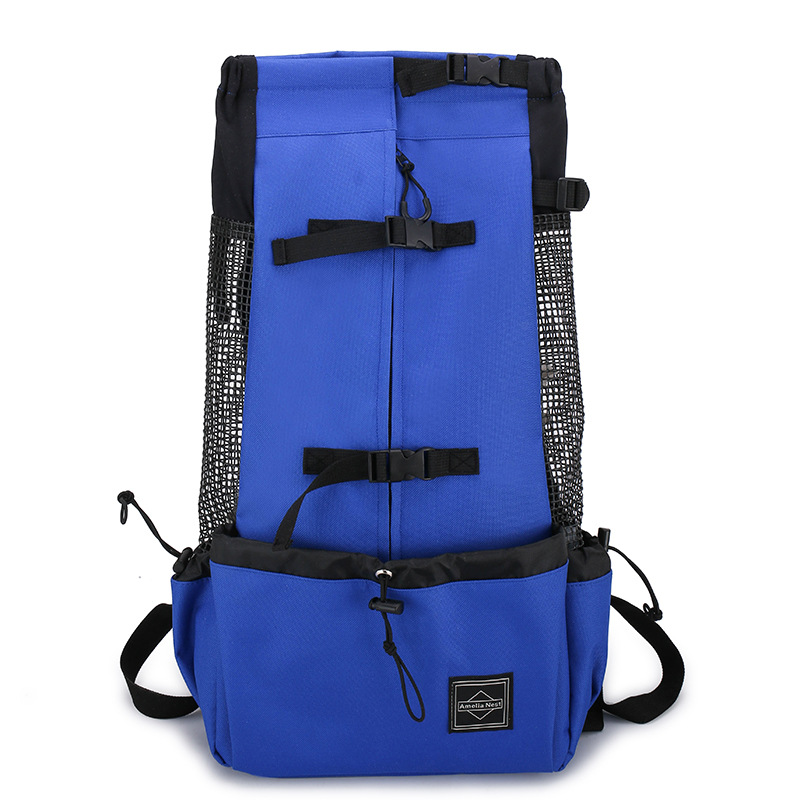 Dog Carrier Backpack in Black front view travel bag for small dogs on white background
