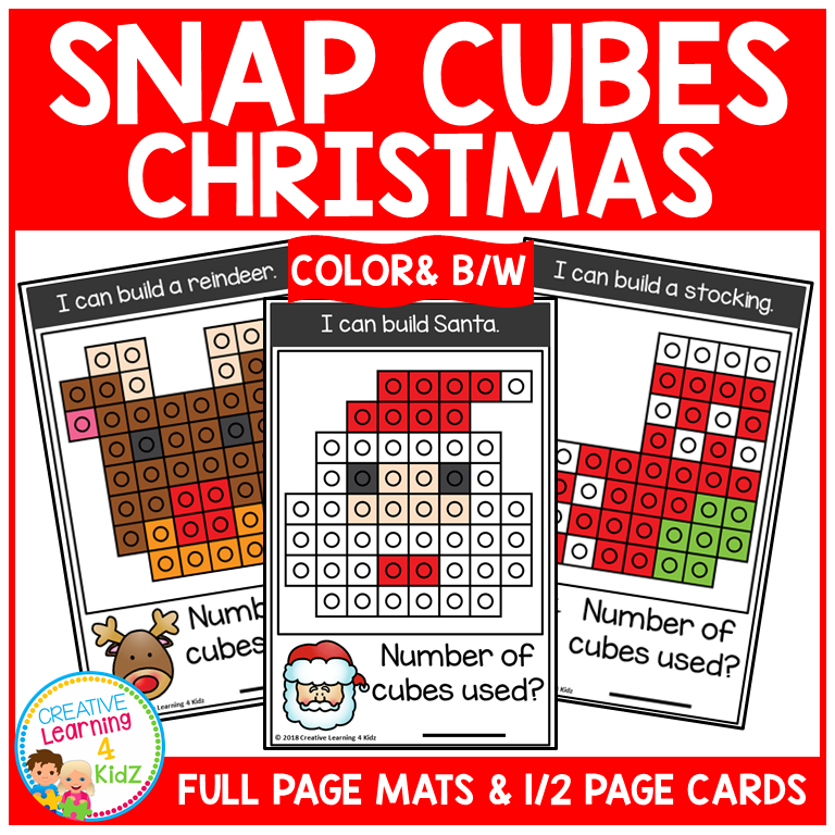 Christmas Snap Cubes Activities – STEM & Fine Motor Math Centers Early ...