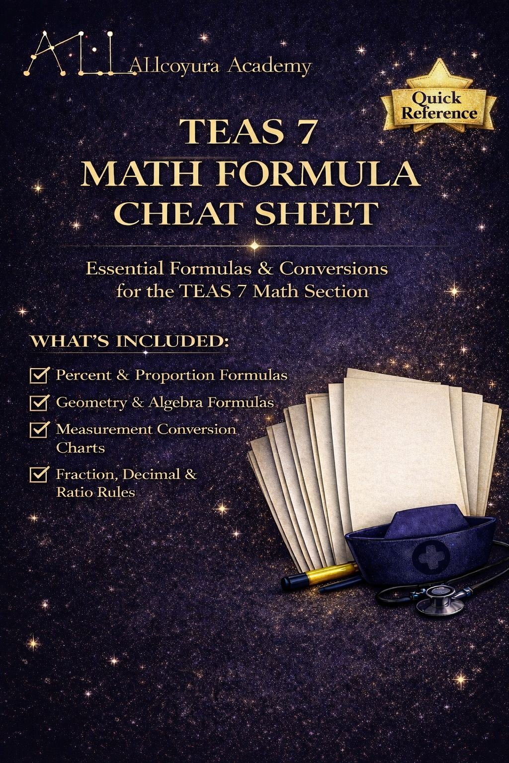 ATI TEAS 7 Math Practice Pack | 45 Practice Questions with Step-by-Step Rationales | Nursing School Entrance Exam Prep PDF