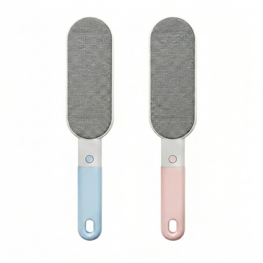 Double-Sided Pet Hair Remover Brush in Green brushing cream linen sofa lifting pet hair
