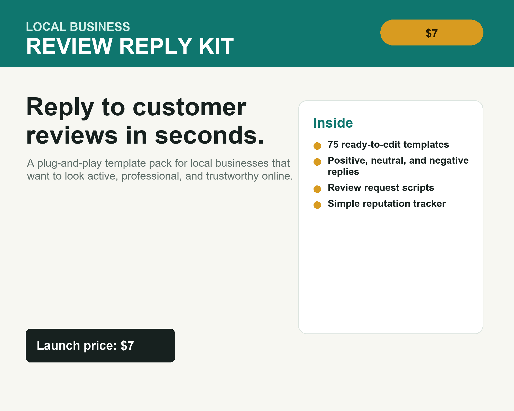 Local Business Review Reply Kit - Payhip
