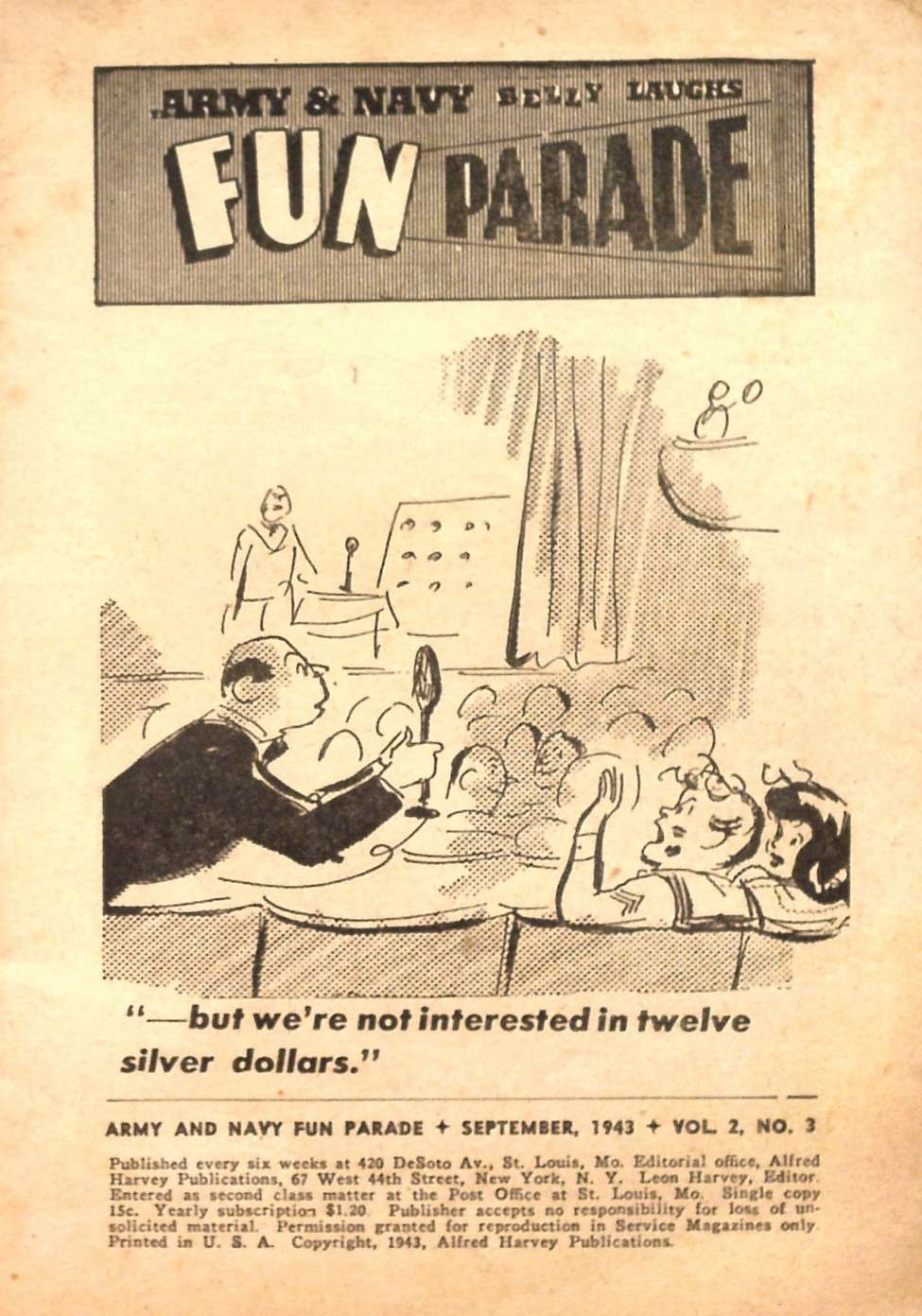 Army Navy Fun Parade Vol 2 No 3, Inside Preview. Golden Age of Comics