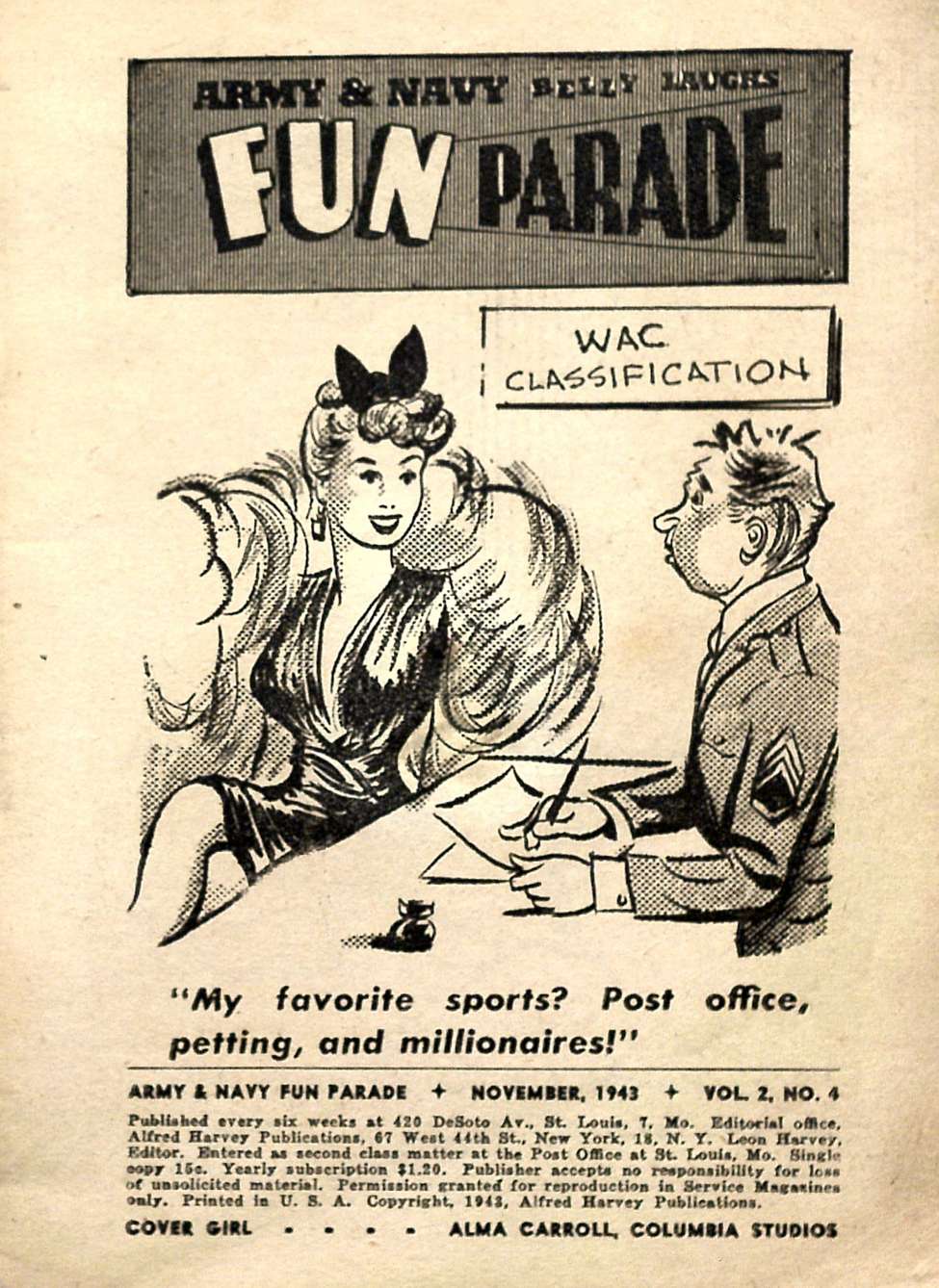 Army Navy Fun Parade,  Vol 2 No 4, Golden age of comics,  Inside Preview
