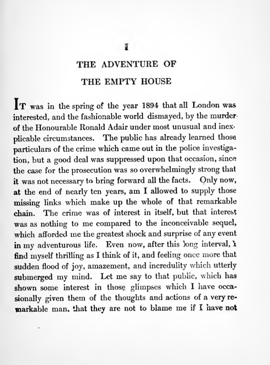 The Return of Sherlock Holmes by Sir Arthur Conan Doyle , Preview Page.