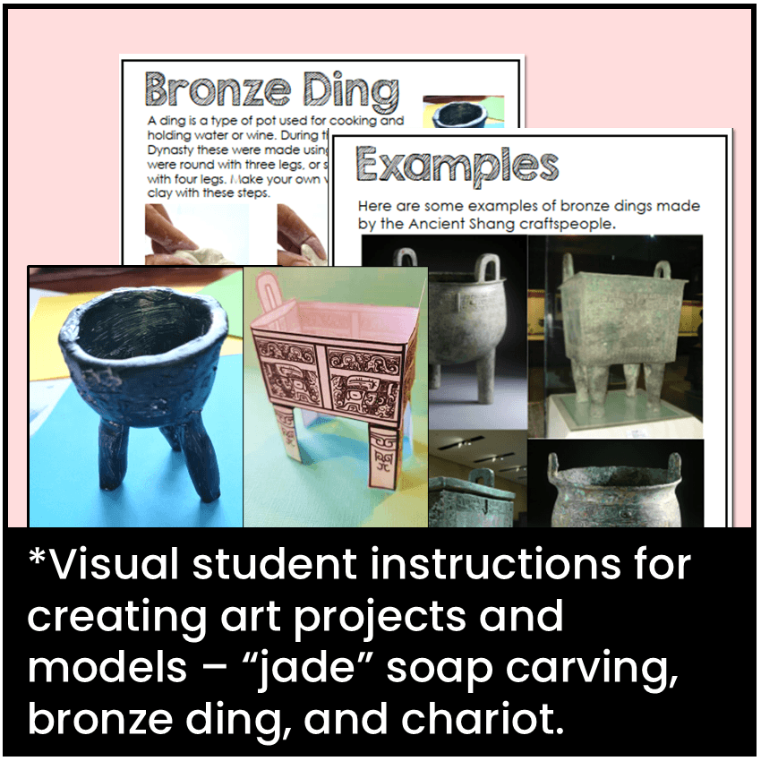 Visual student instructions to make art projects and models.
