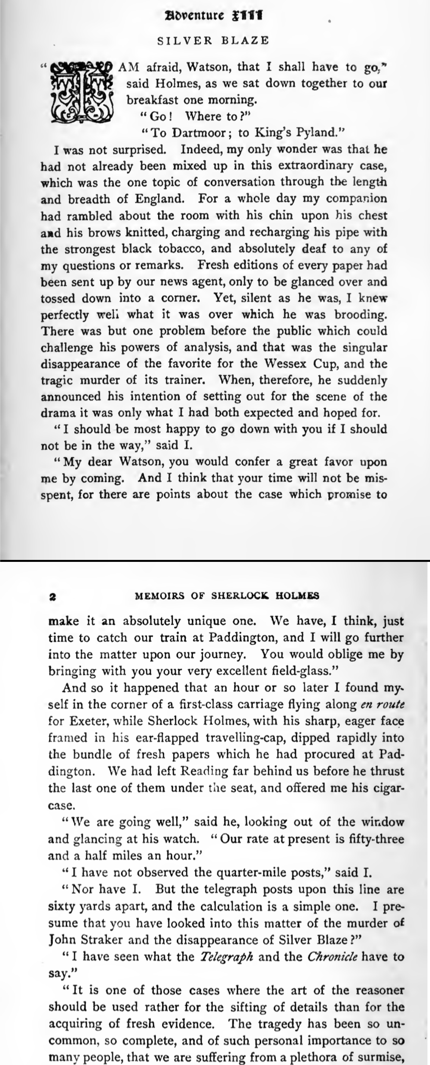 Memoirs of Sherlock Holmes by Sir Arthur Conan Doyle