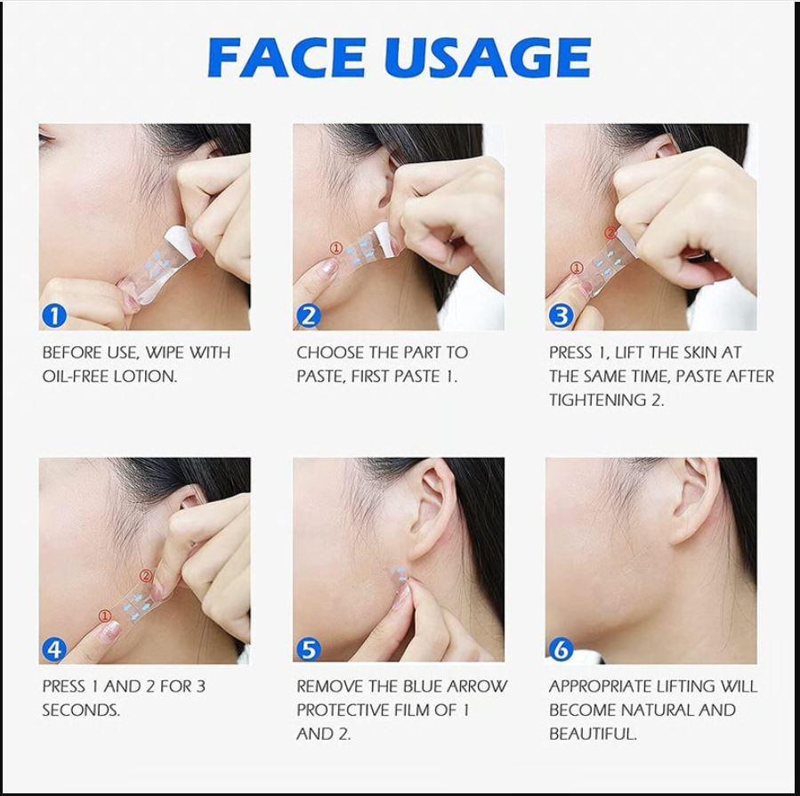 Discover premium instant face lift strips that provide a natural-looking lift in seconds. Invisible adhesive face lift strips for a tighter, younger appearance without surgery.