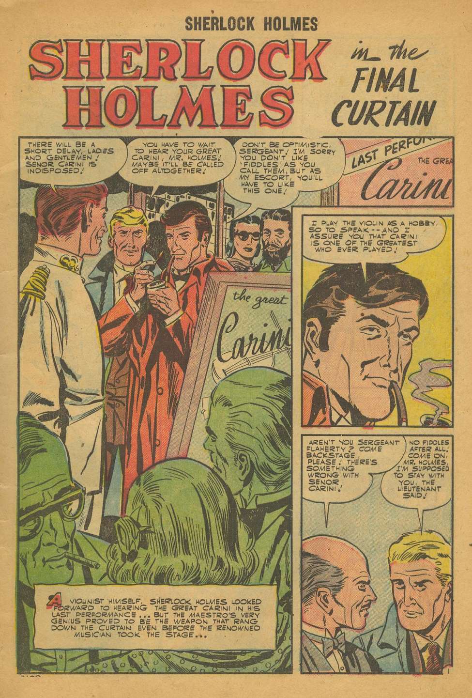 Inside the first issue of Sherlock Holmes comic book. No 1.