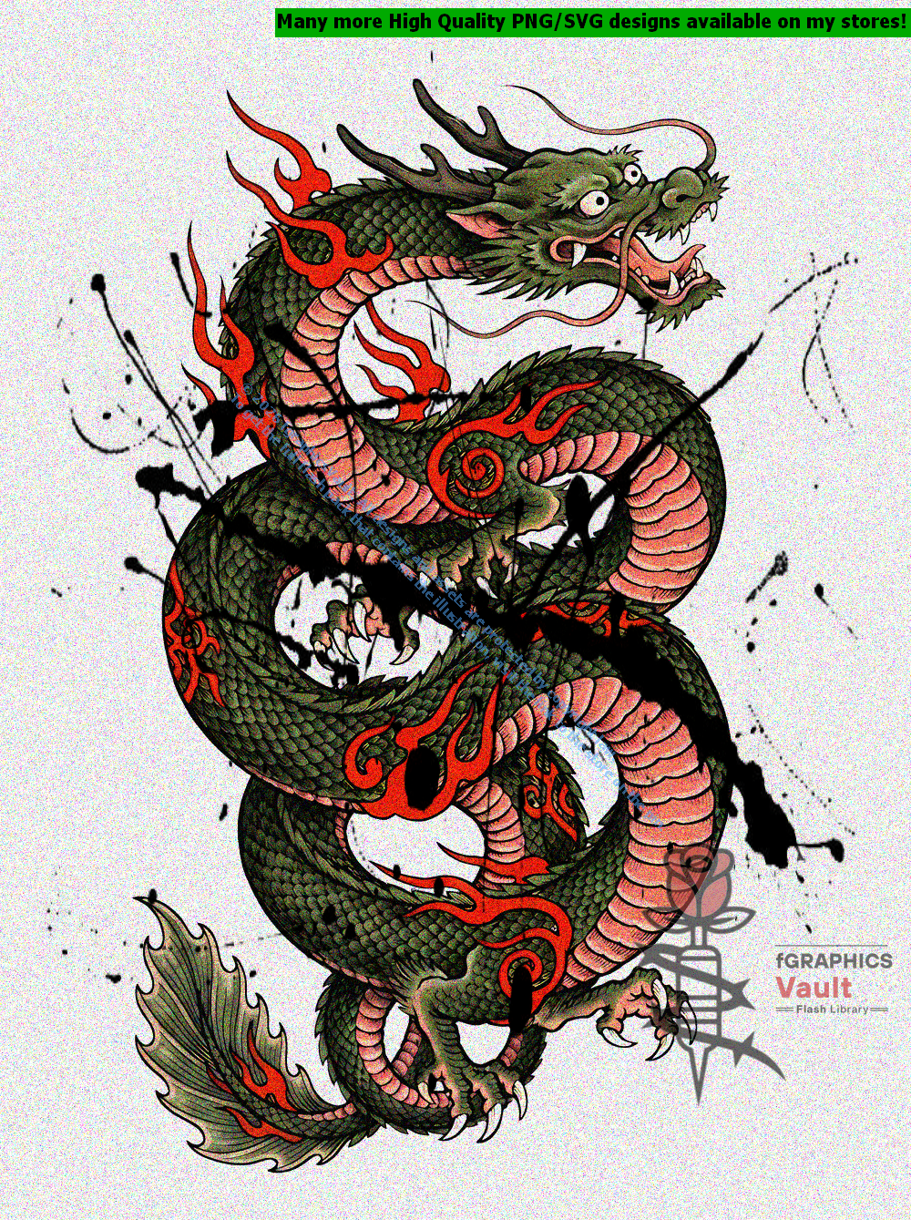 Collection of 16 Japanese dragon tattoo flash designs featuring traditional irezumi artwork, detailed dragon motifs, and professional tattoo reference illustrations.