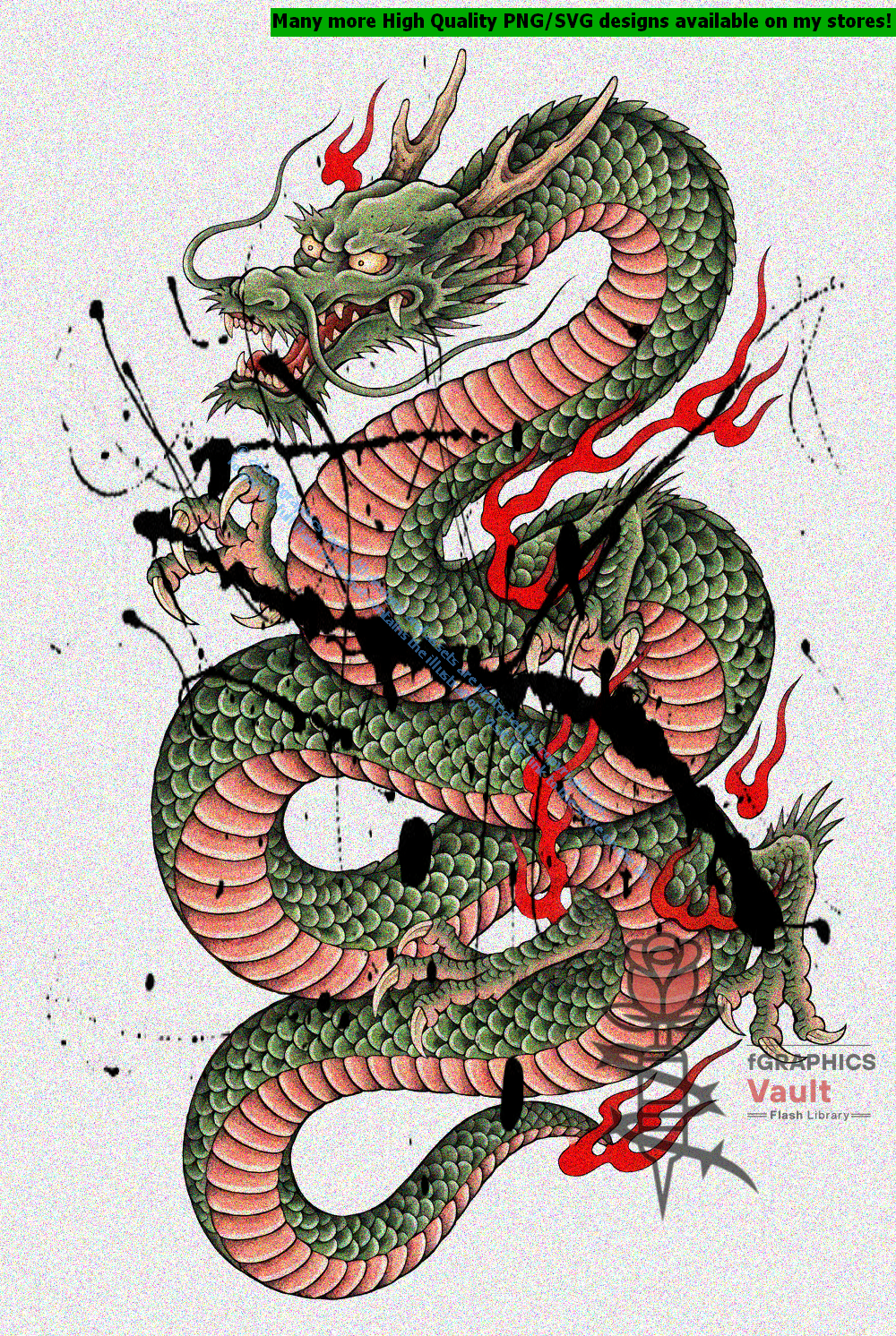 Collection of 16 Japanese dragon tattoo flash designs featuring traditional irezumi artwork, detailed dragon motifs, and professional tattoo reference illustrations.