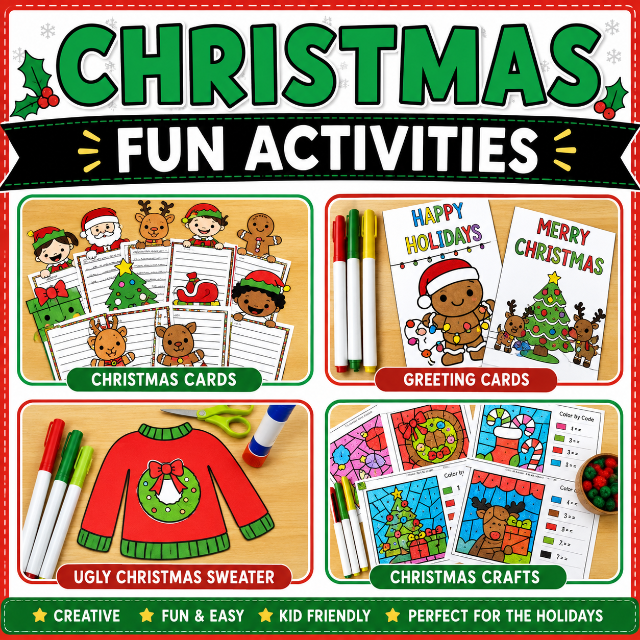Christmas Crafts & Activities | Christmas Cards, Writing Prompts & Ugly Sweater Craft