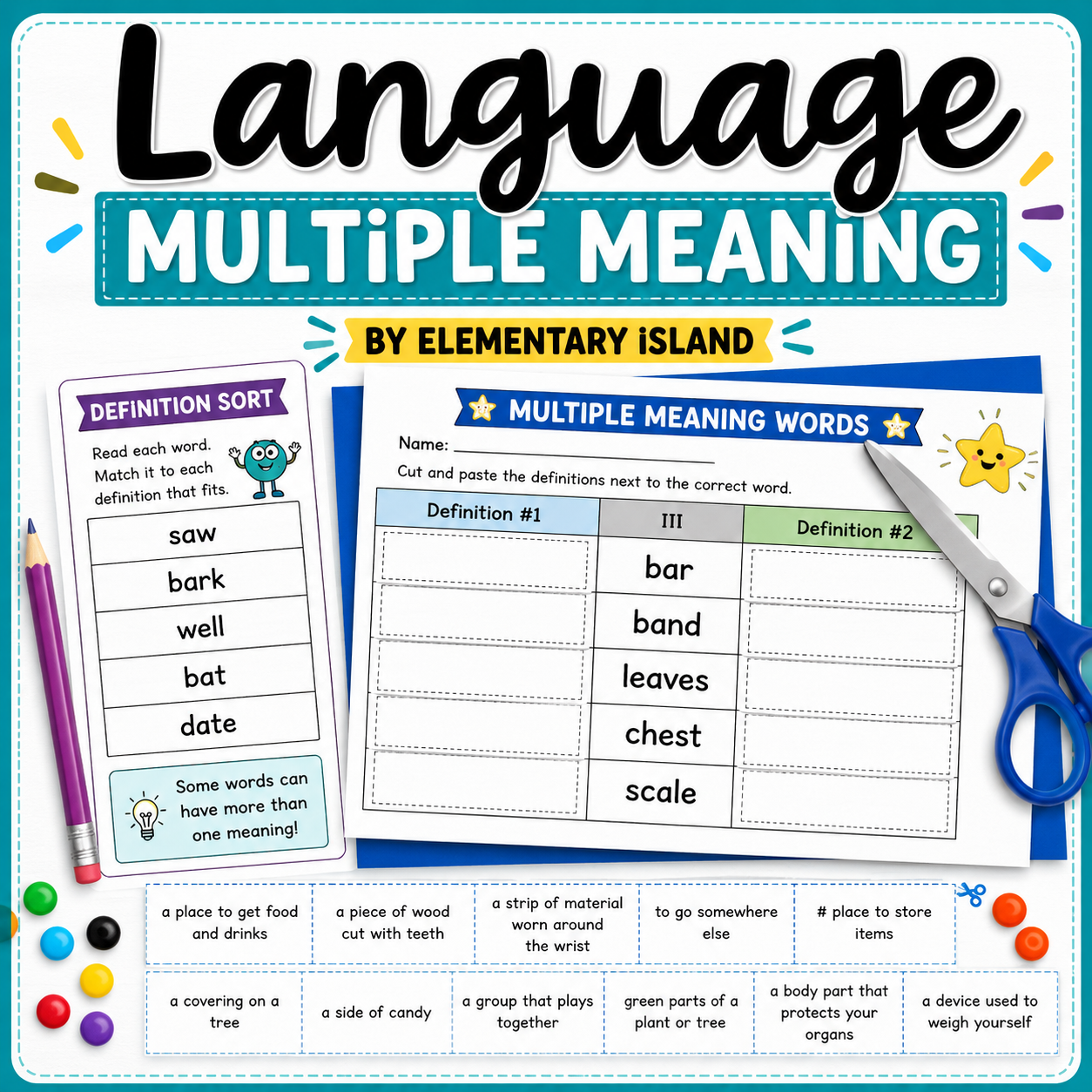 Multiple Meaning Words | Worksheets, Activities & Homonyms Task Cards