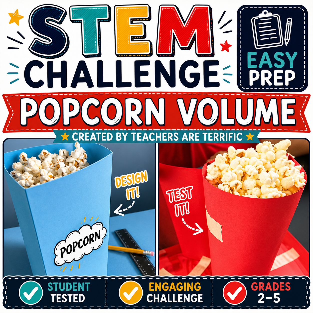 STEM Popcorn Challenge | Problem-Solving & Volume Measurement Activity