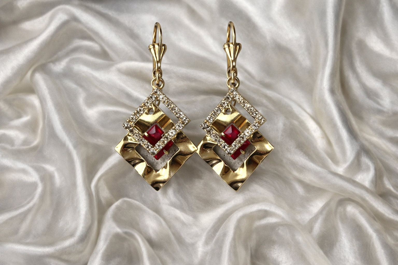 Radiant Ruby Geometric Dangles - Payhip