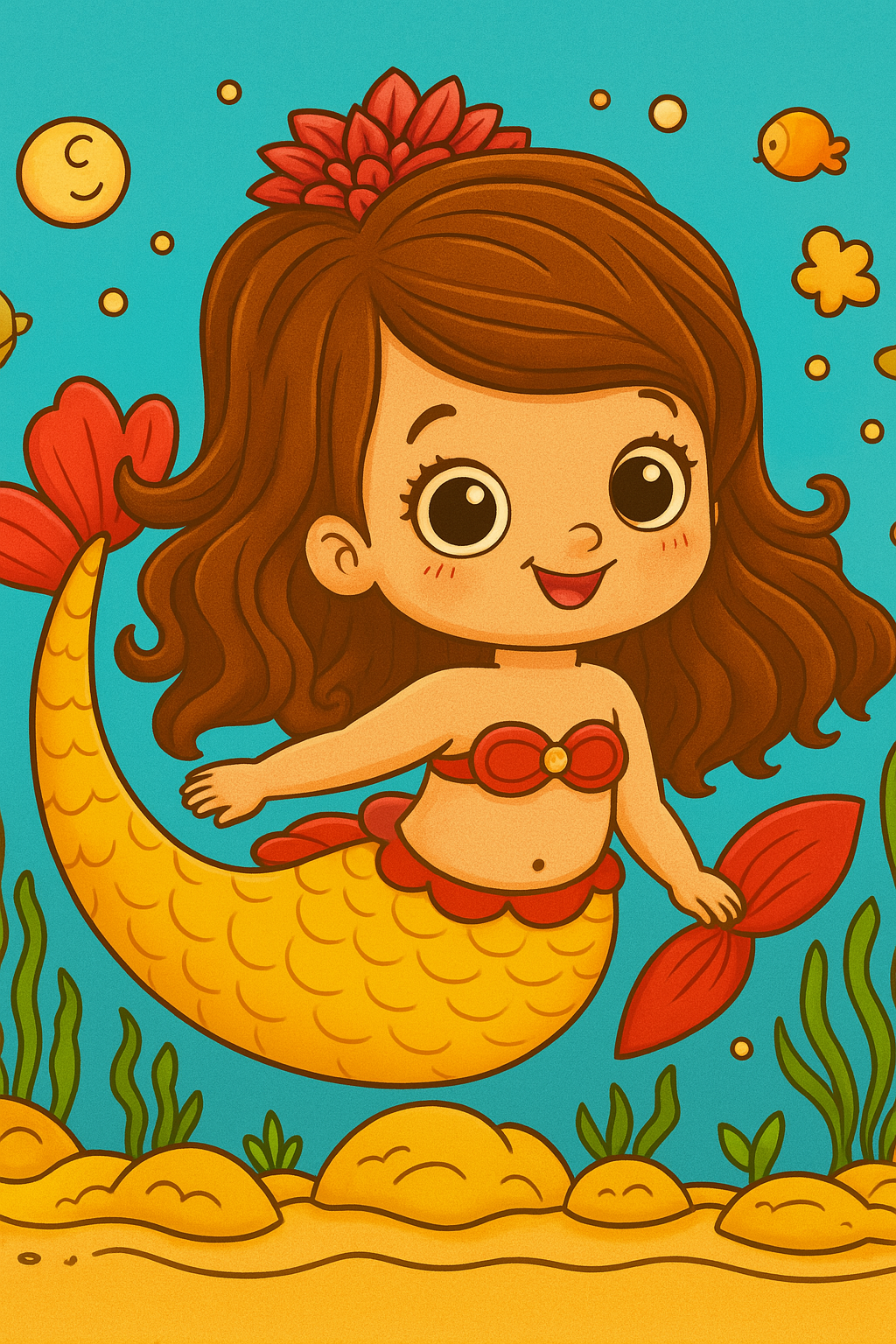 Kids mermaid coloring activity pack with printable underwater-themed illustrations suitable for home and classroom use.