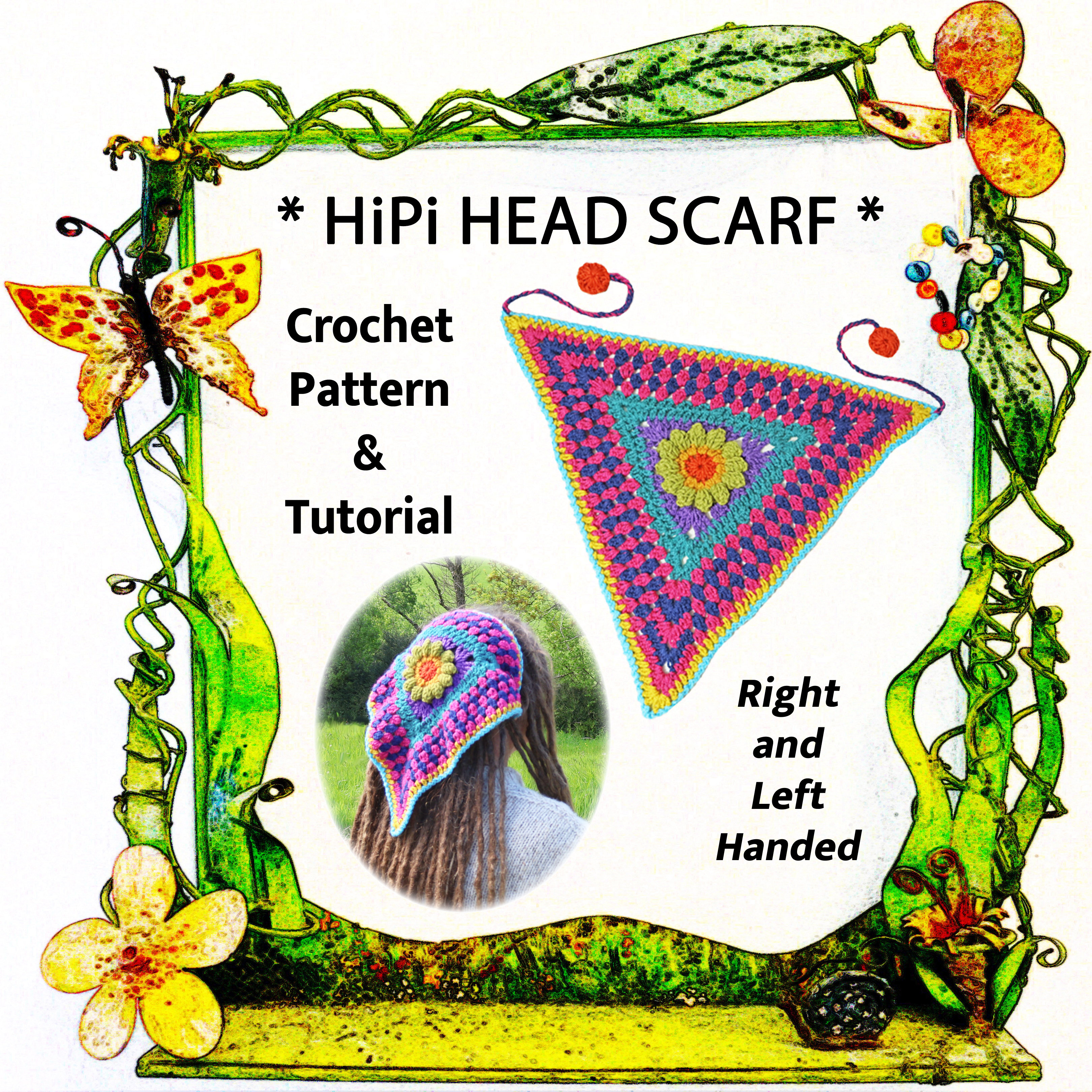 Hipi Head Scarf Crochet Pattern & Tutorial - Payhip