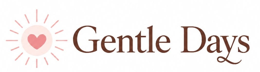 Gentle Days logo for a motherhood printable shop helping overwhelmed moms create calmer homes, softer routines, and less overwhelm.