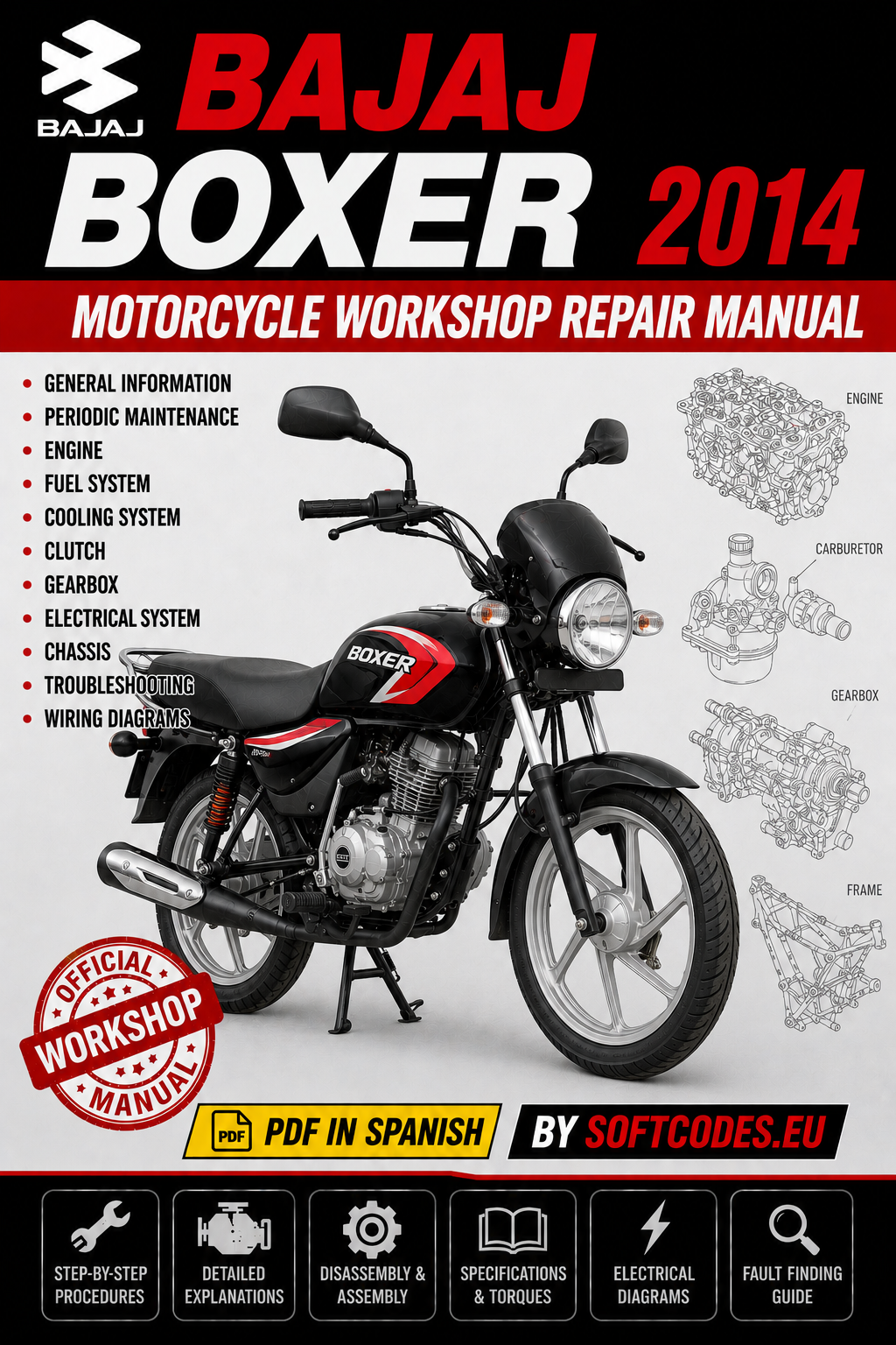 Bajaj Boxer 2014 Motorcycle Workshop Repair Manual PDF