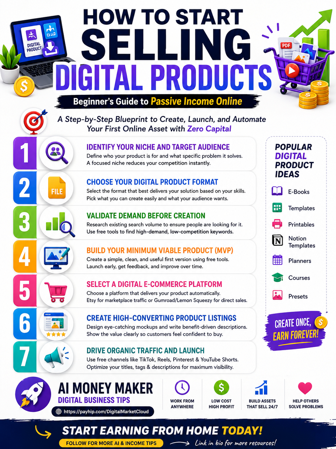 How to Start Selling Digital Products | Beginner’s Guide to Passive Income Online