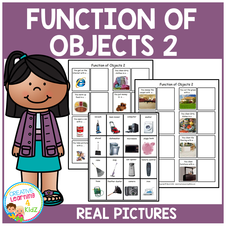 Function of Objects Matching Board 2 Real Photos for Everyday Object ...
