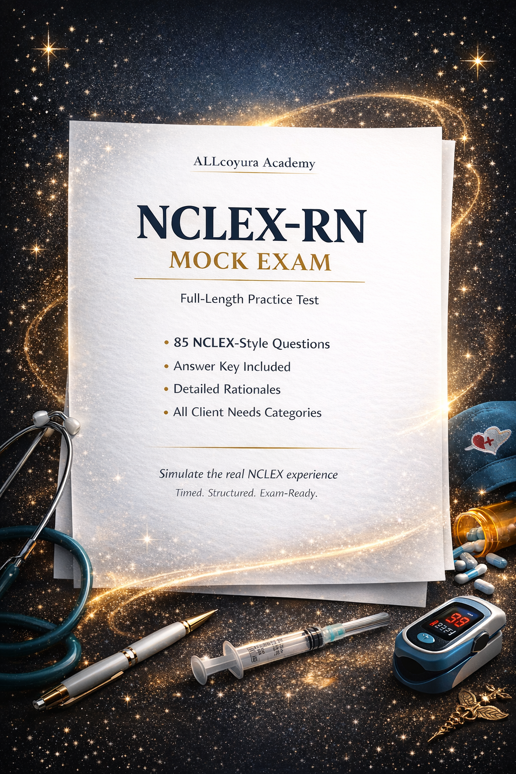 NCLEX-RN Mock Exam 2026 | Full-Length 85 Question Practice Test with Answer Key, Detailed Rationales & Readiness Score Guide
